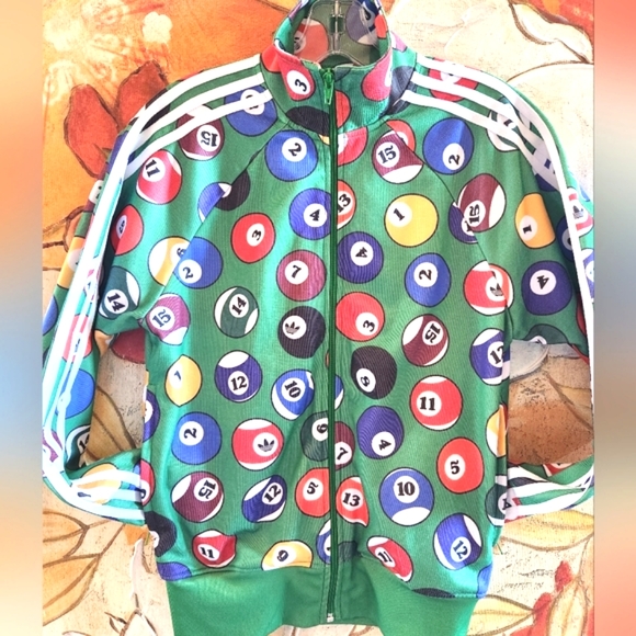 ADIDAS x JEREMY SCOTT Ltd Ed 2012 Billiards Pool Balls RARE Track Jacket XS  36" - Picture 4 of 16